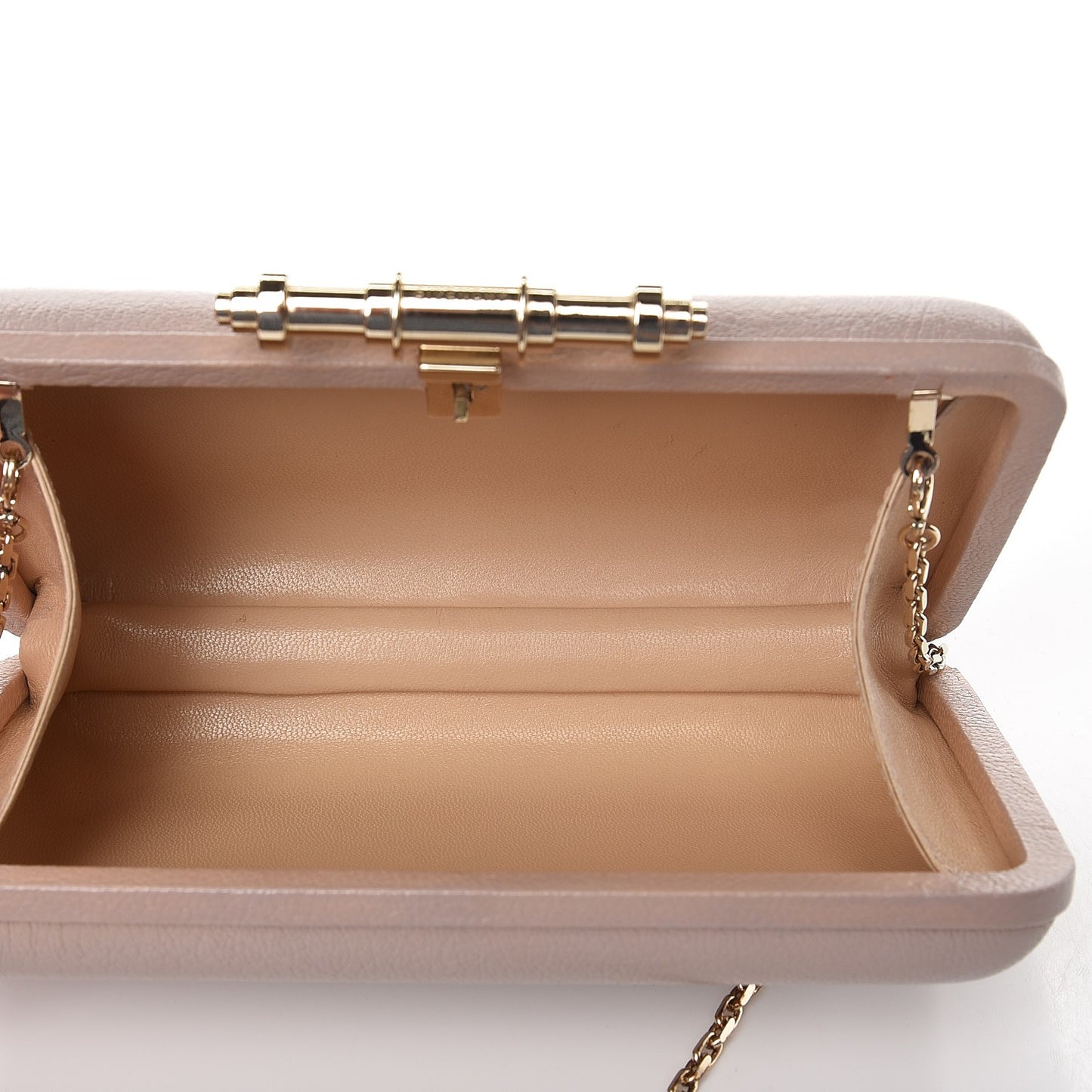 Sugar Goatskin Obsedia Minaudiere Clutch Nude Pink