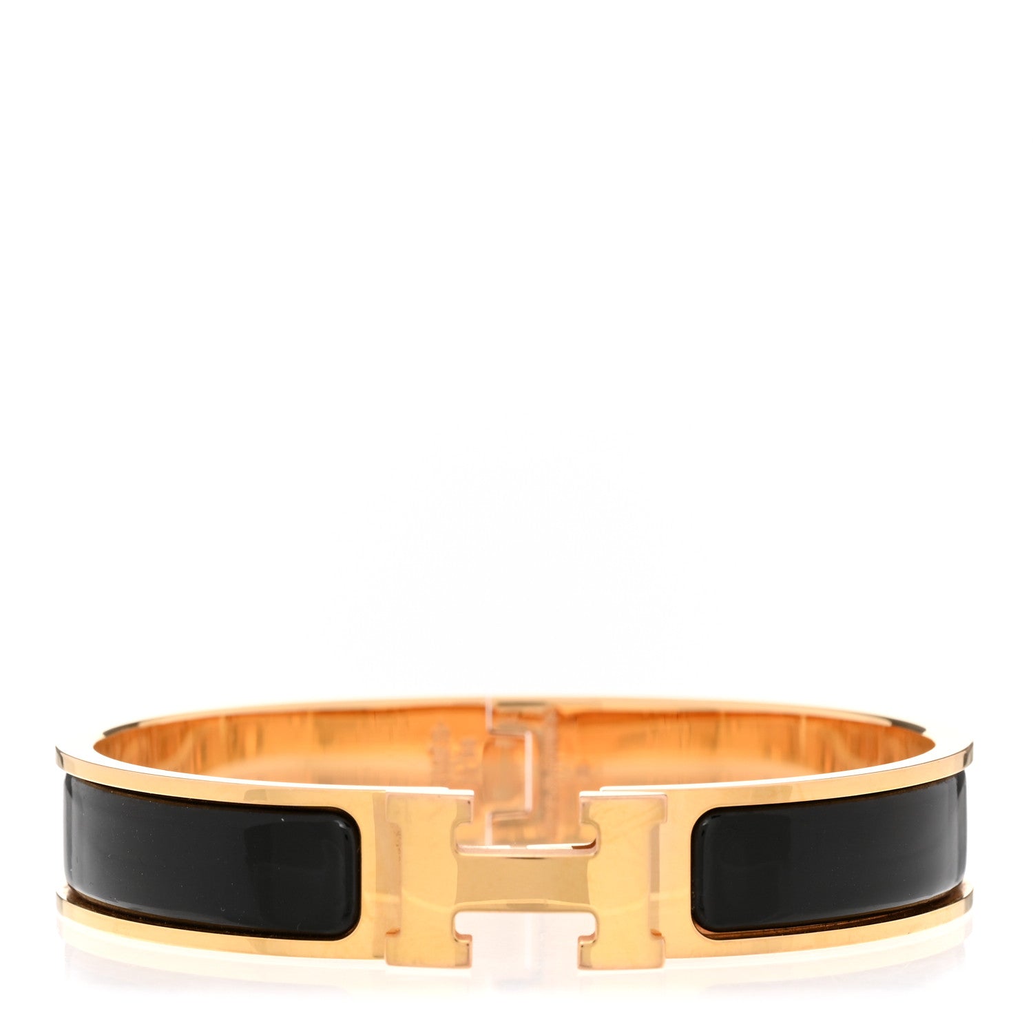 Hermes Enamel Narrow Clic Clac H Bracelet GM Black 1 of 5