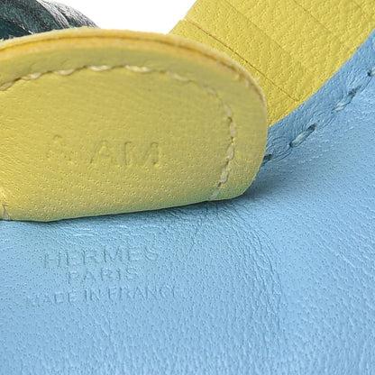 Hermes Milo Lambskin Grigri Rodeo Horse Bag Charm PM Bleu Celeste Lime Malachite 3 of 4
