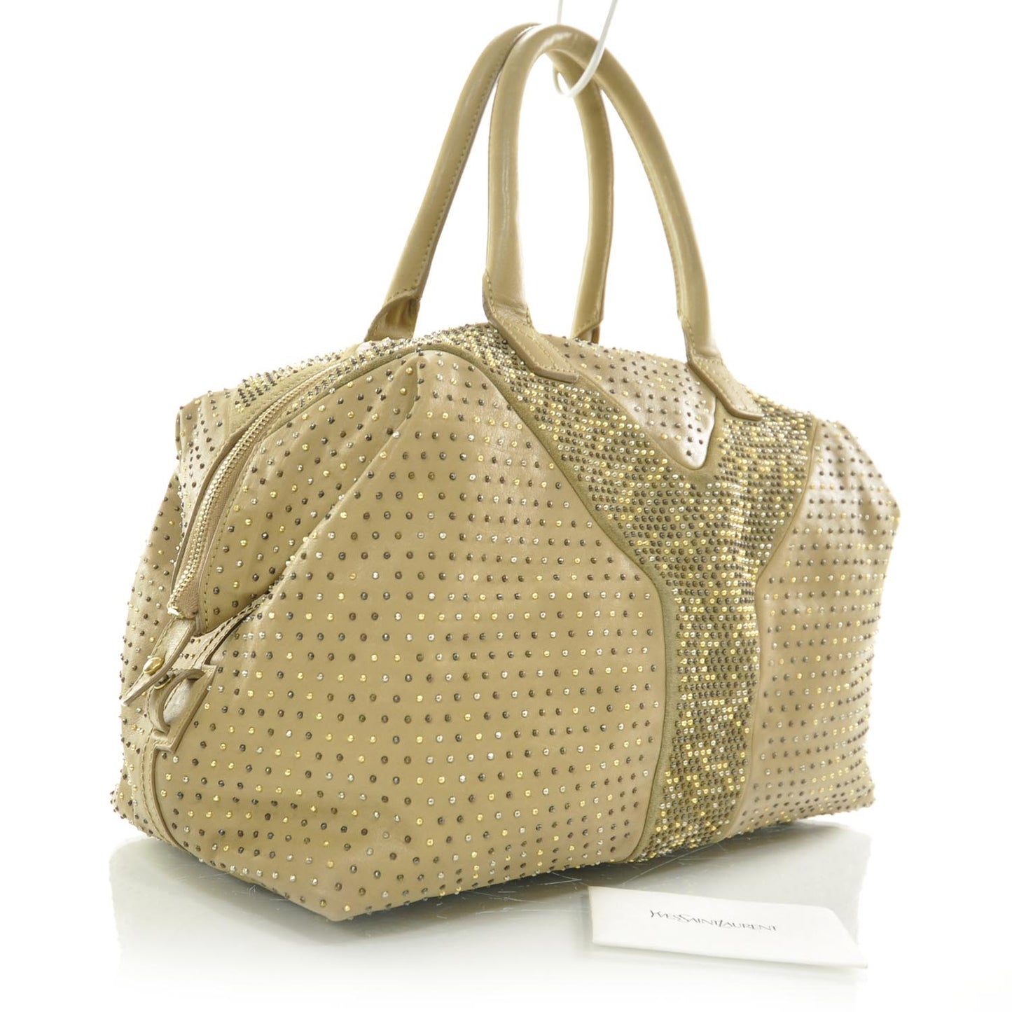 Leather Studded Easy Rock Satchel Wheat