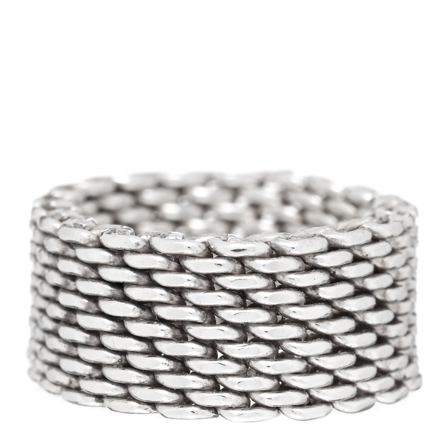 Tiffany Sterling Silver Somerset Mesh Ring 58 8.25 3 of 4