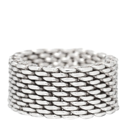 Tiffany Sterling Silver Somerset Mesh Ring 58 8.25 3 of 4