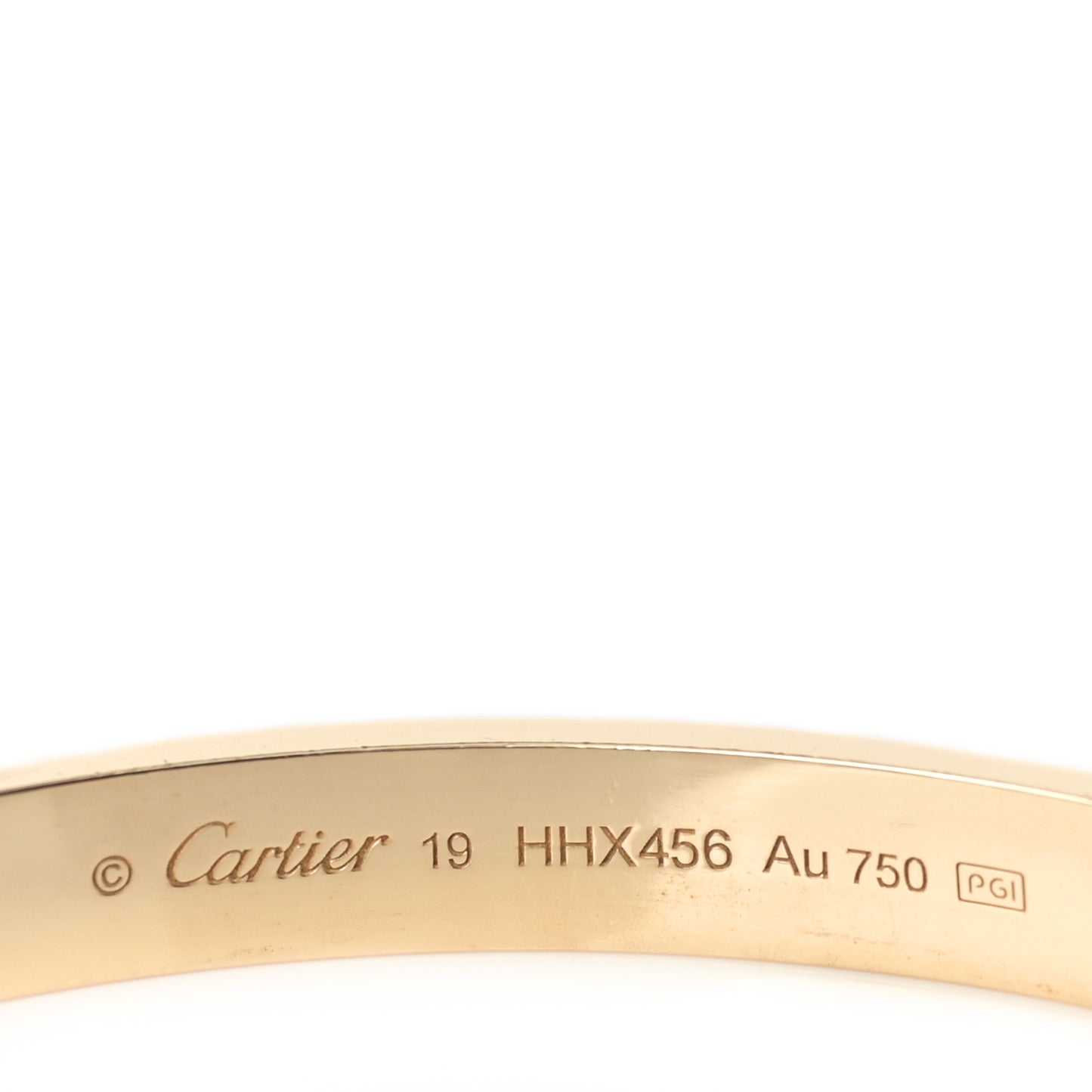 18K Yellow Gold LOVE Cuff Bracelet 19