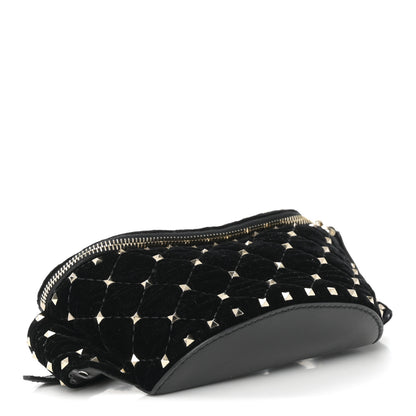 Valentino Garavani Velvet Rockstud Spike Belt Bag 85 34 Black 8 of 25