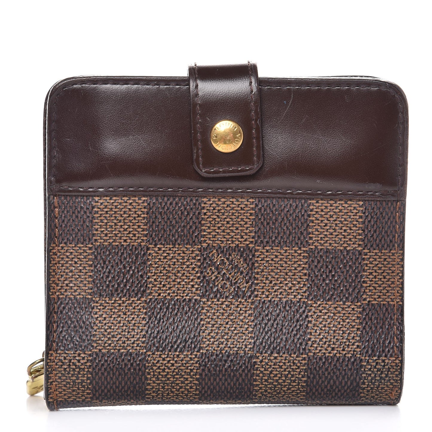 Damier Ebene Zippe Zipped Compact Wallet