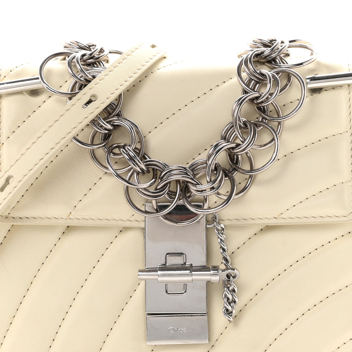 Chloe Calfskin Quilted Mini Drew Bijou Shoulder Bag  Natural White 8 of 10