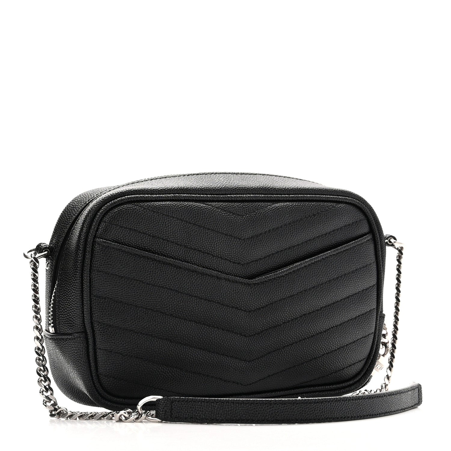 Saint Laurent Grain De Poudre Matelasse Monogram Mini Lou Camera Bag Black 3 of 10