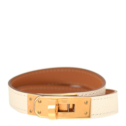 Hermes Epsom Kelly Double Tour Bracelet T3 Nata 1 of 3