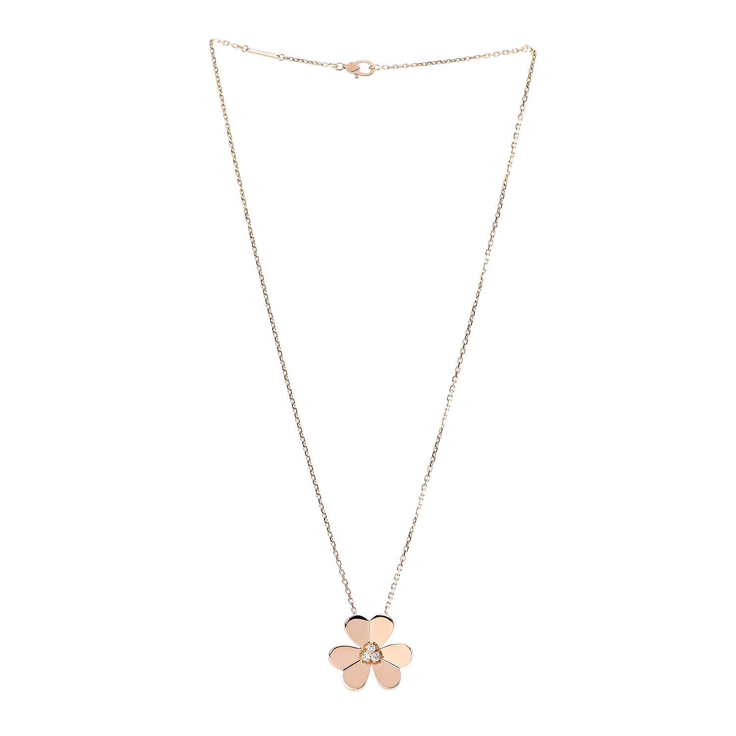 Van Cleef & Arpels 18K Yellow Gold Diamond Large Frivole Pendant Necklace 3 of 7