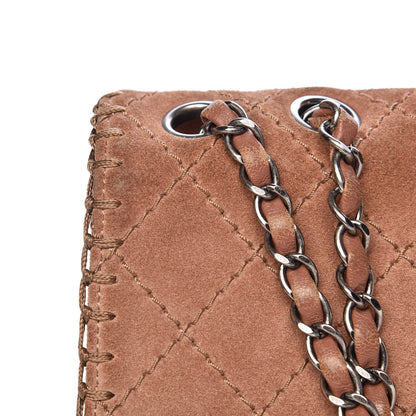 Chanel Suede Calfskin Stitch Flap Light Brown 16 of 25