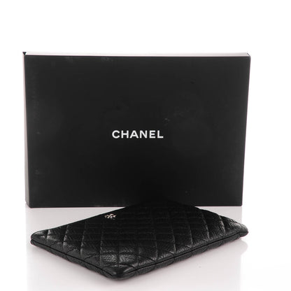 Chanel Woven Lambskin Quilted Medium Cosmetic Case Black 4 of 7