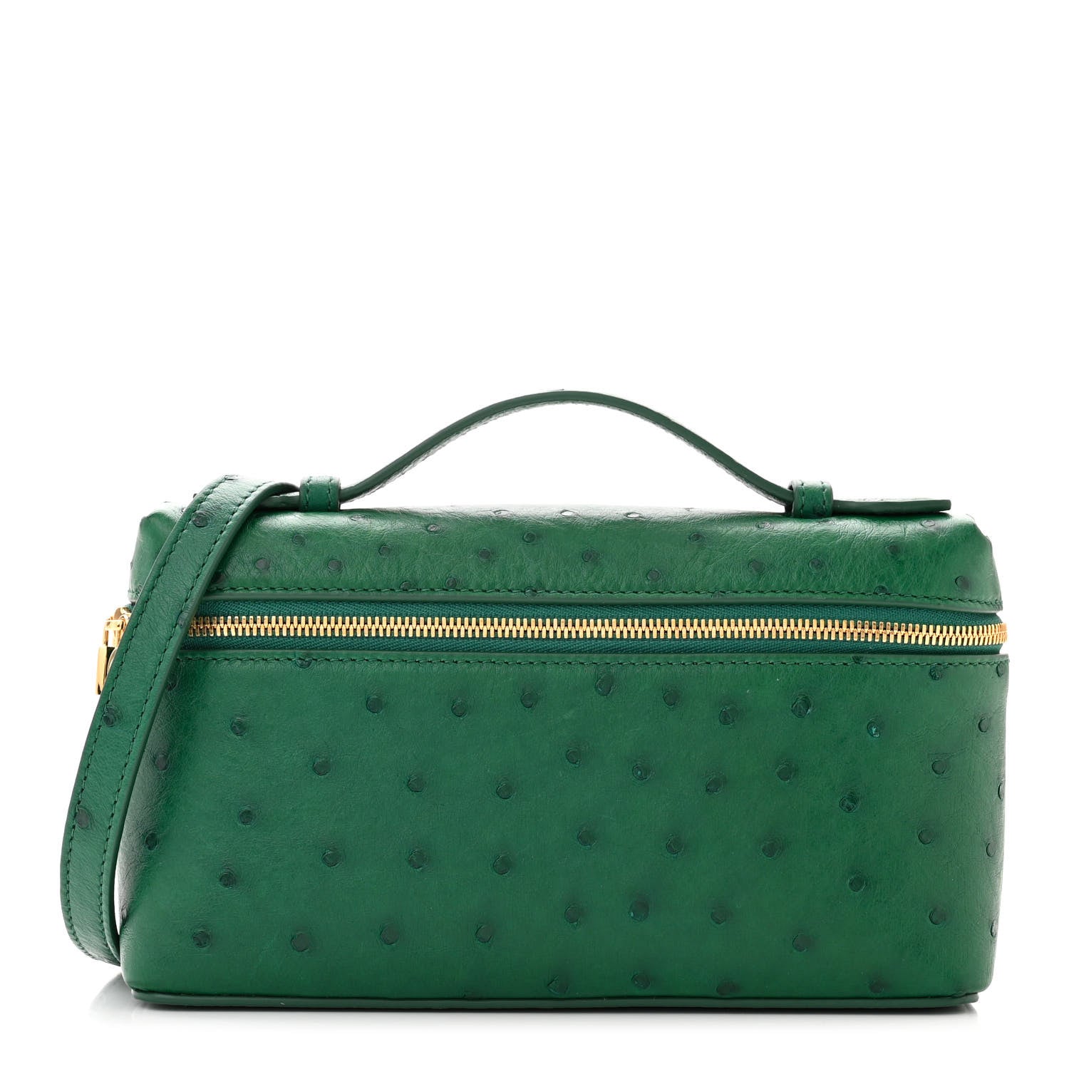 Loro Piana Ostrich L19 Extra Pocket Pouch Forest Leaves 1 of 10