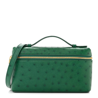 Loro Piana Ostrich L19 Extra Pocket Pouch Forest Leaves 1 of 10