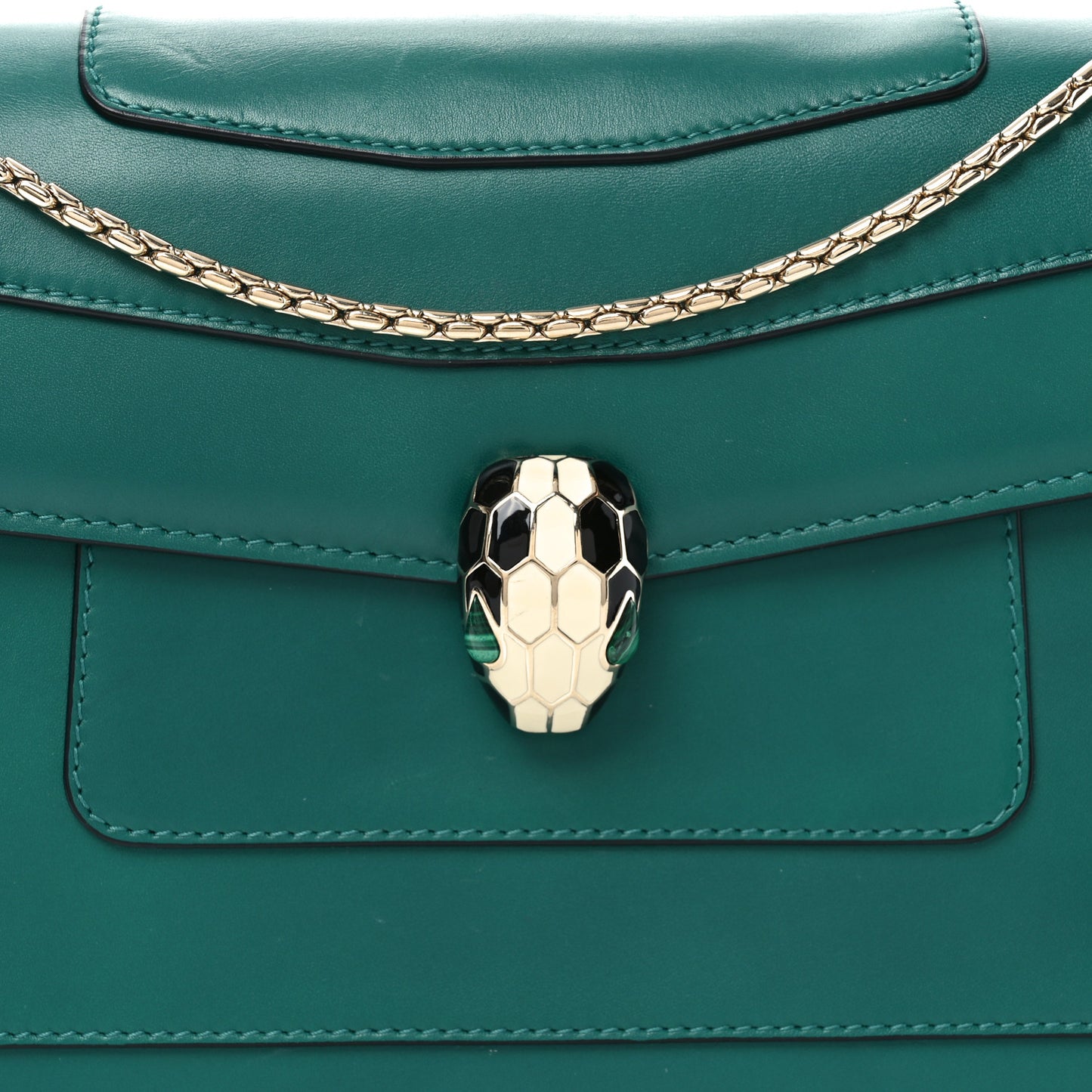Calfskin Serpenti Forever Shoulder Bag Emerald Green