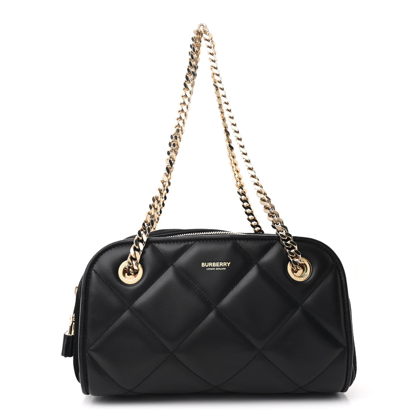 Lambskin Suede Quilted Small Double Cube Bag Black