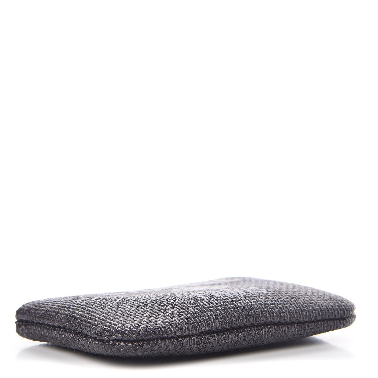 Chanel Woven Straw Raffia Deauville Cosmetic Pouch Black 4 of 8