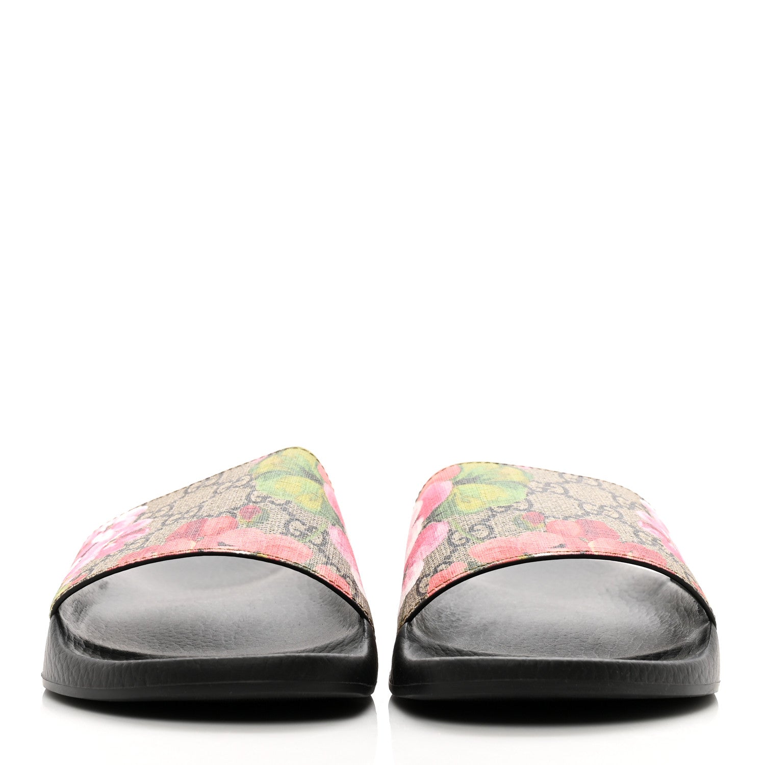 Gucci GG Supreme Monogram Blooms Slide Sandals 39 Beige Multicolor 2 of 8