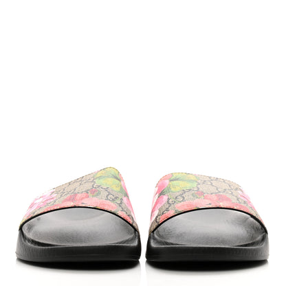 Gucci GG Supreme Monogram Blooms Slide Sandals 39 Beige Multicolor 2 of 8
