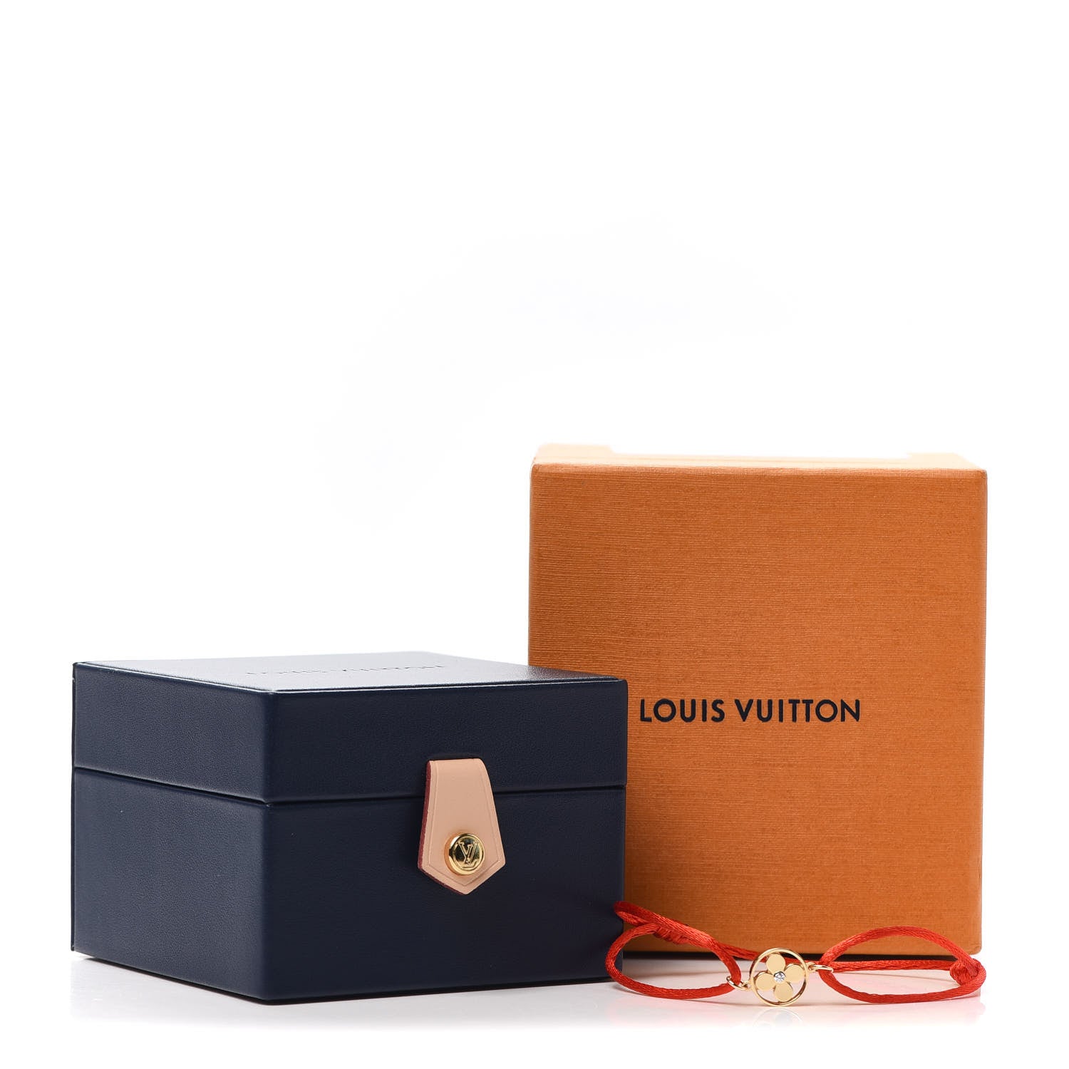 Louis Vuitton 18K Yellow Gold Diamond Silk Sun Idylle Cord Bracelet Red 5 of 5