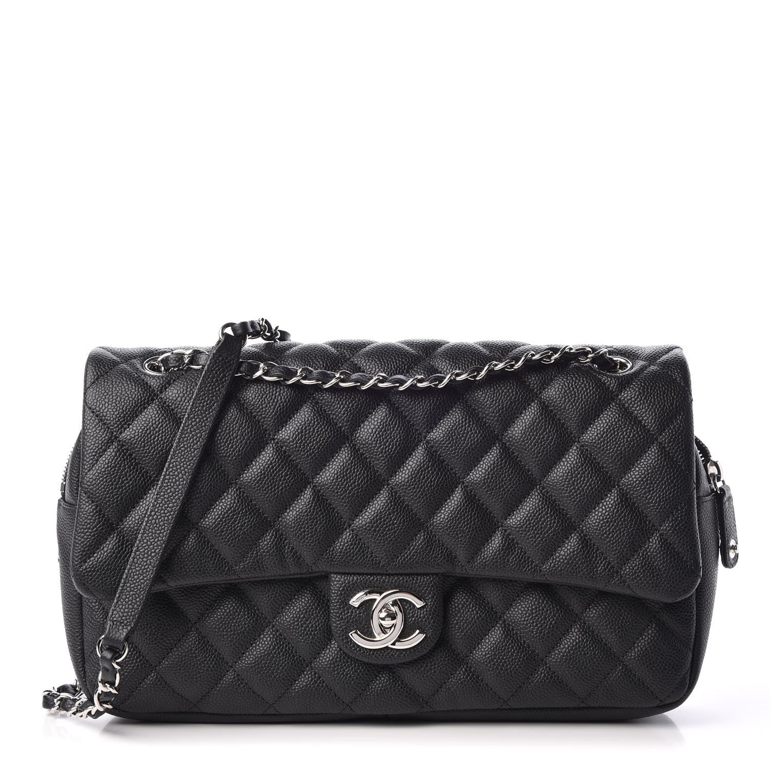 Chanel Caviar Quilted Jumbo Easy Flap Black 1 of 8