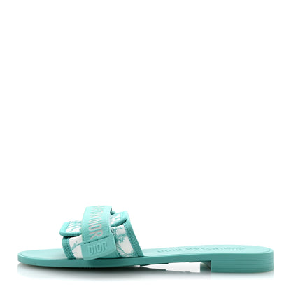 Christian Dior Nylon Oblique Dio(r)evolution Slide Sandals 37 Sky Blue 1 of 9