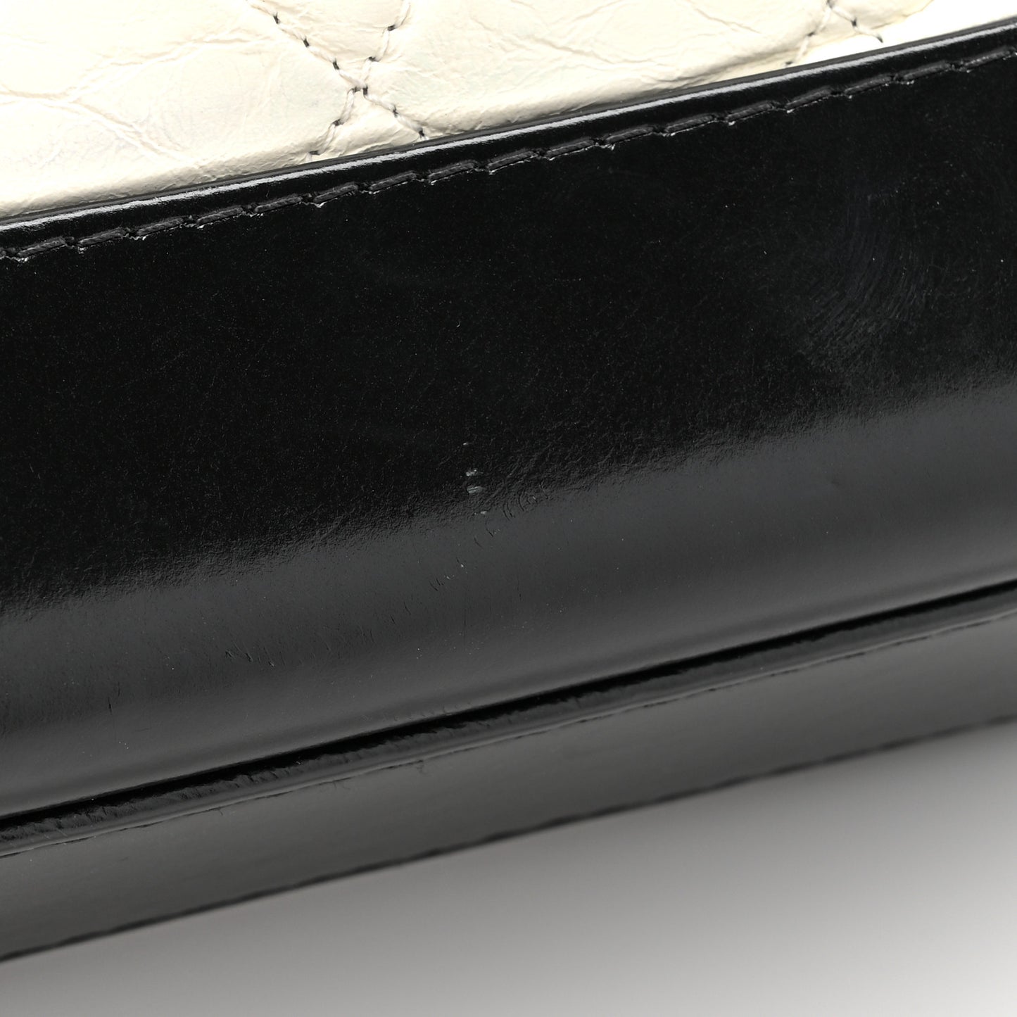 Aged Calfskin Quilted Small Gabrielle Hobo Black White