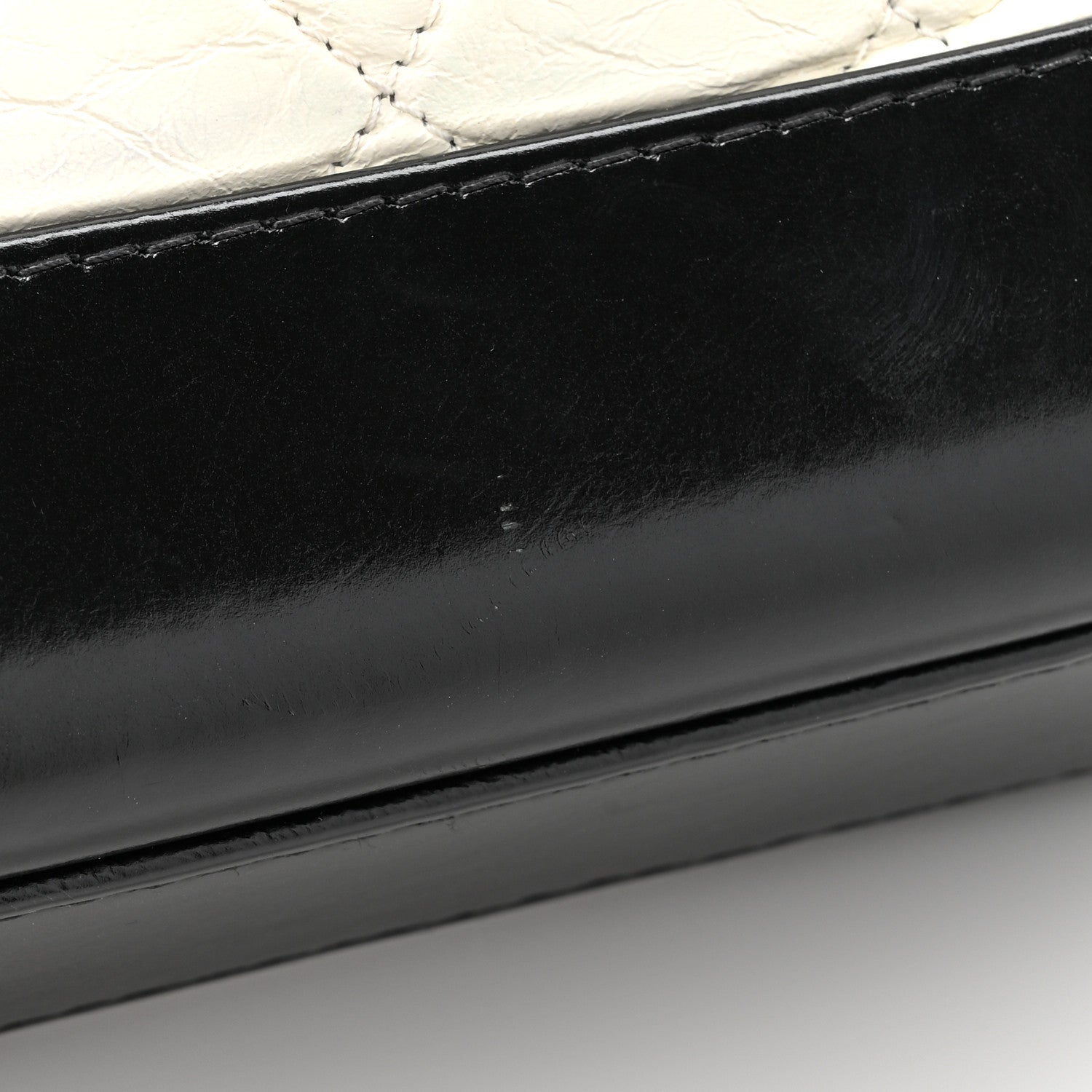 Chanel Aged Calfskin Quilted Small Gabrielle Hobo Black White 13 of 14