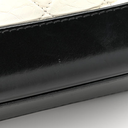 Chanel Aged Calfskin Quilted Small Gabrielle Hobo Black White 13 of 14