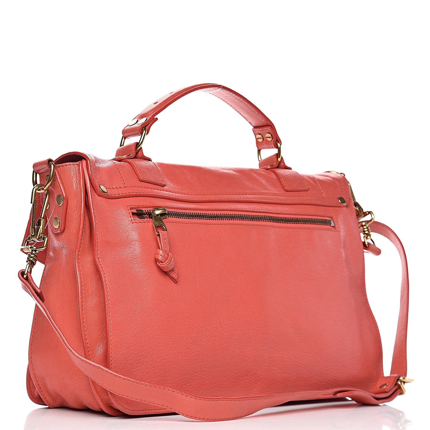 Lambskin Medium PS1 Satchel Deep Coral