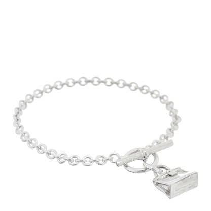 Hermes Sterling Silver Kelly Amulettes Bracelet LG 1 of 4