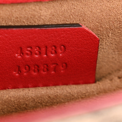 Gucci GG Supreme Monogram Calfskin Web Medium Padlock Messenger Shoulder Bag Beige Hibiscus Red New Rosette 7 of 14