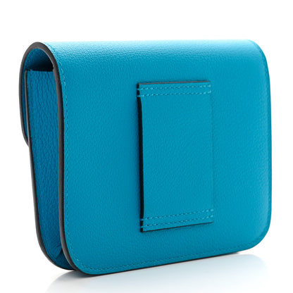 Hermes Evercolor Bi-Color Constance Slim Wallet Bleu Frida Rose Mexico 3 of 8