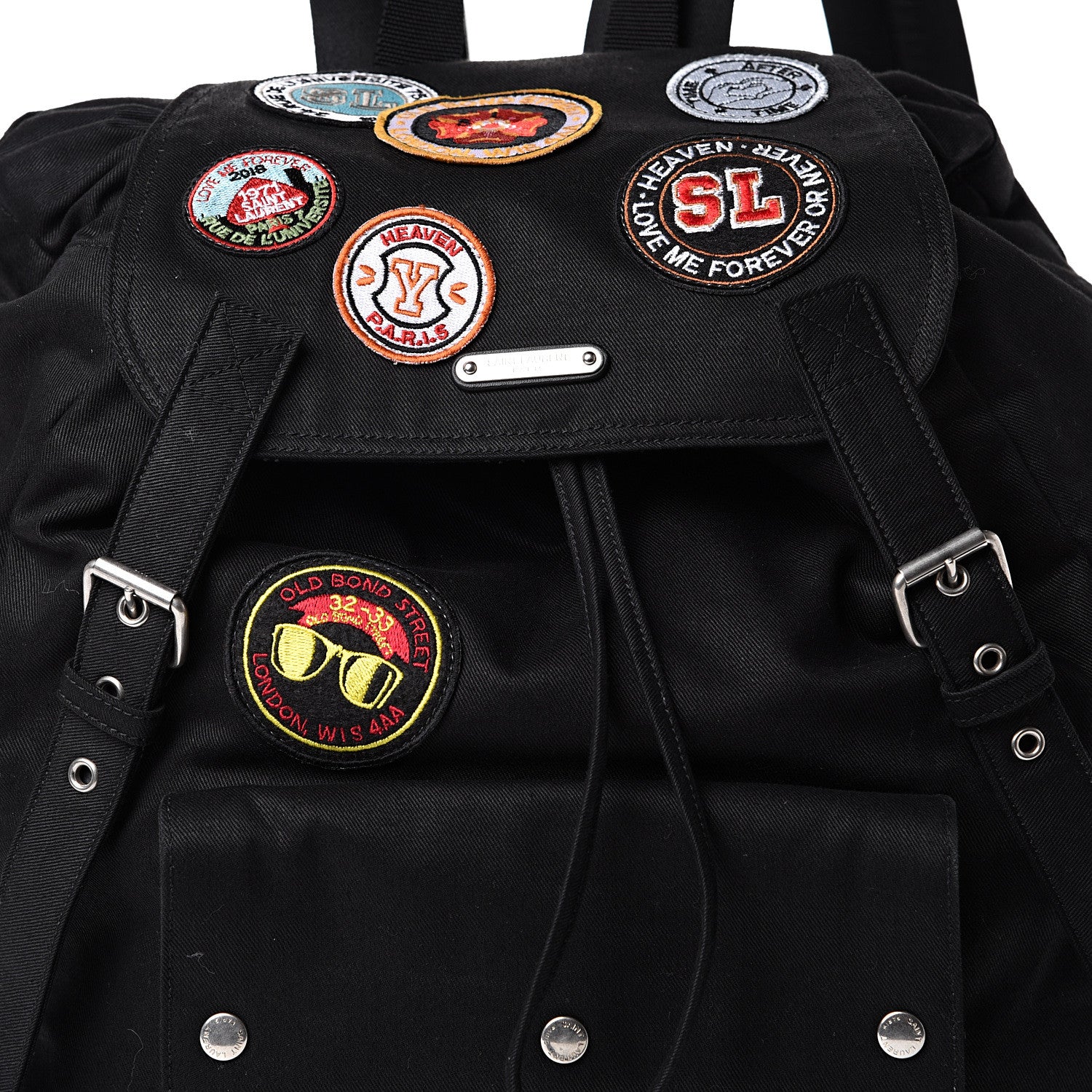 Saint Laurent Canvas Multi Patch Backpack Black 7 of 11
