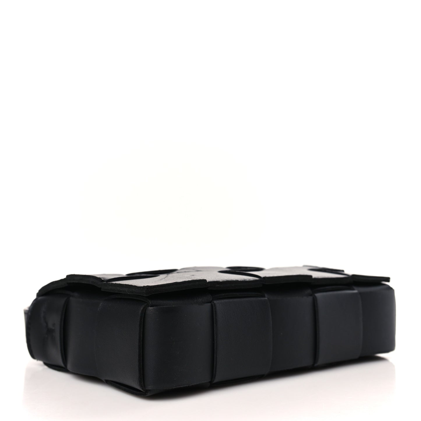 Lambskin Maxi Intreccio Small Cassette Crossbody Bag Black