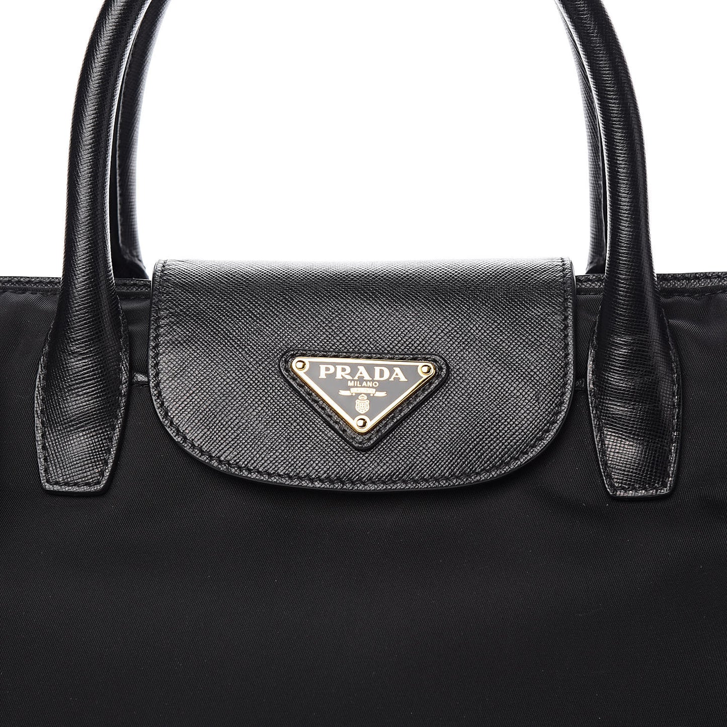 Tessuto Nylon Saffiano Tote Black