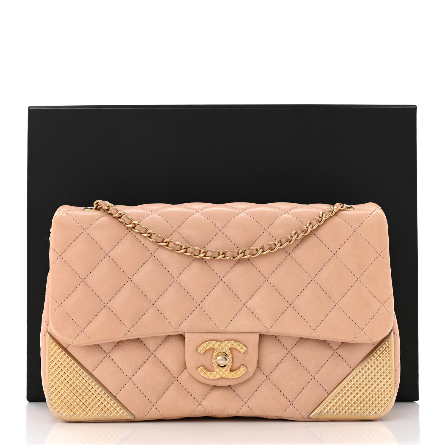 Chanel Calfskin Quilted Rock The Corner Flap Beige 11 of 11