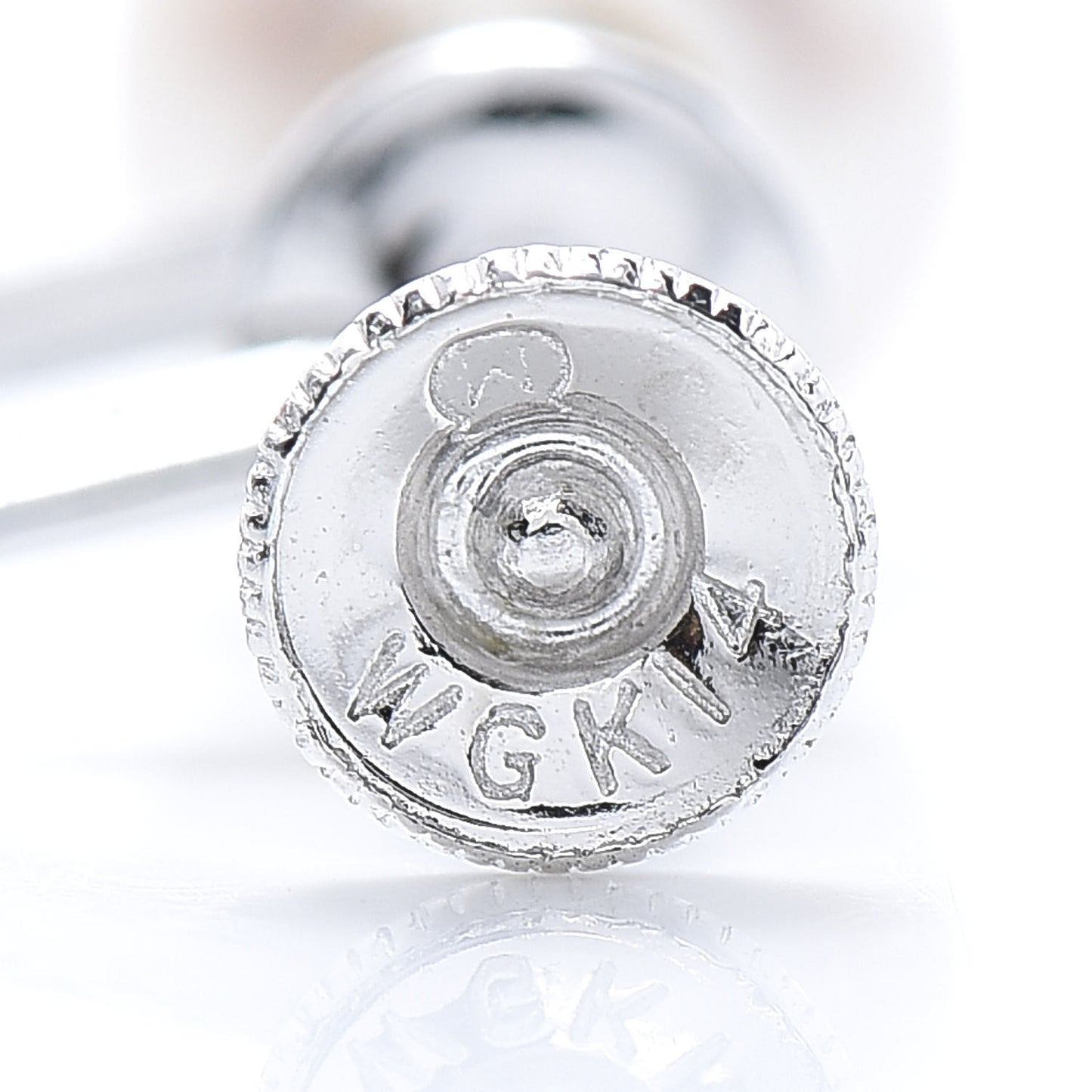 14K White Gold 7.5mm Akoya Pearl Screw-Back Earrings