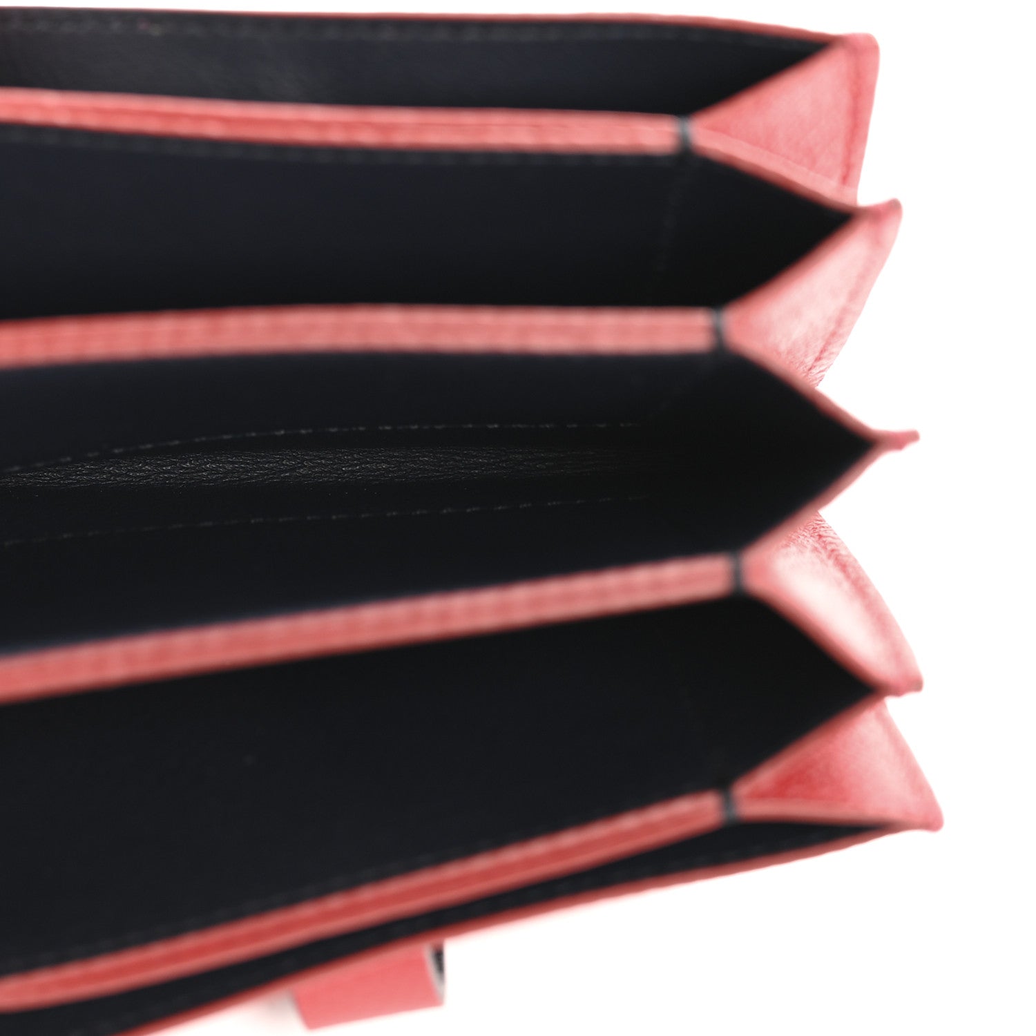 Celine Grained Shiny Calfskin Accordion Card Holder Coquelicot 5 of 8