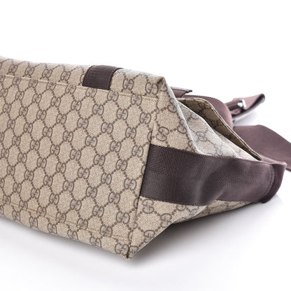 Gucci GG Plus Monogram Double Buckle Flap Messenger Bag Beige Ebony 9 of 9