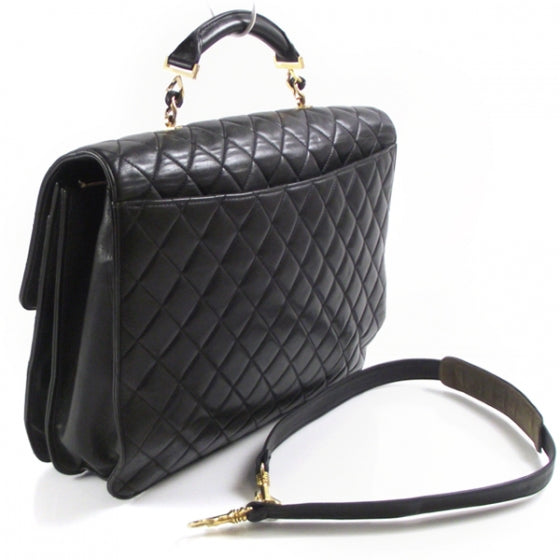 Chanel Vintage Lambskin Briefcase Laptop Bag 3 of 12
