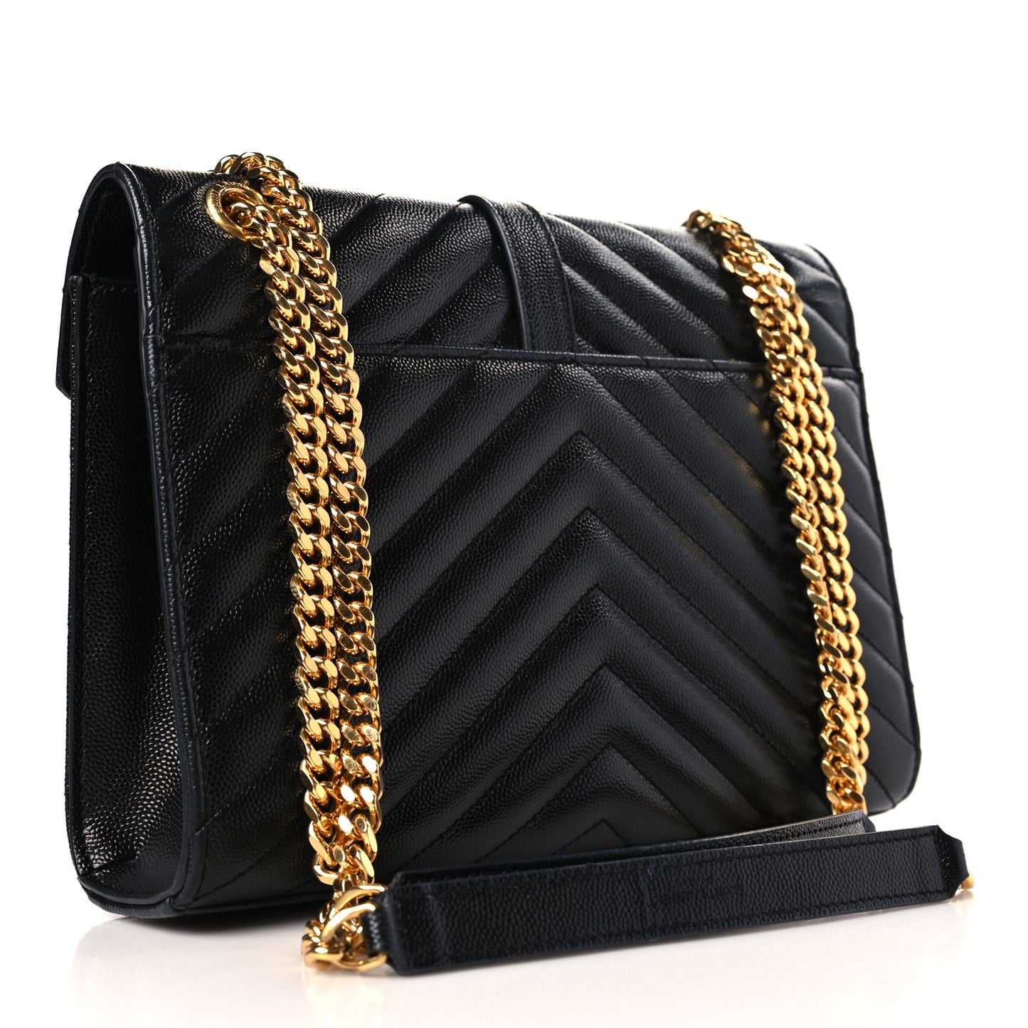 Grain De Poudre Matelasse Chevron Medium Monogram Satchel Black