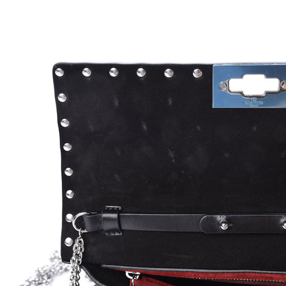 Valentino Garavani Lambskin Beaded Rockstud Spike Wallet on Chain Black 11 of 11