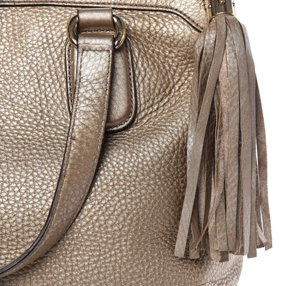 Gucci Metallic Cellarius Calfskin Small Soho Top Handle Satchel Golden Beige 11 of 18
