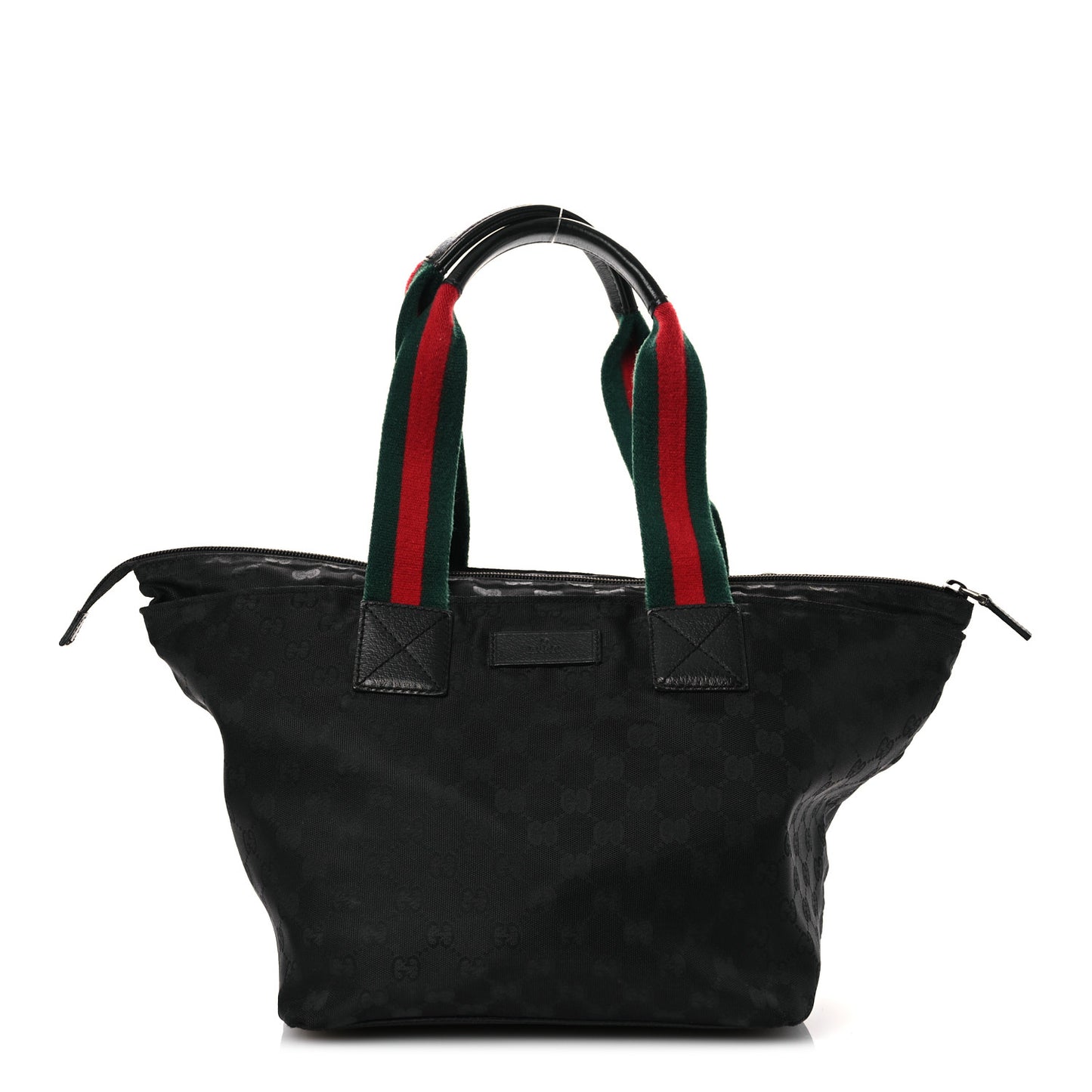 GG Monogram Medium Web Handle Bucket Tote Black