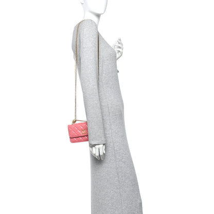 Chanel Lambskin Quilted Pillow Crush Flap Phone Holder With Chain Pink 2 of 12