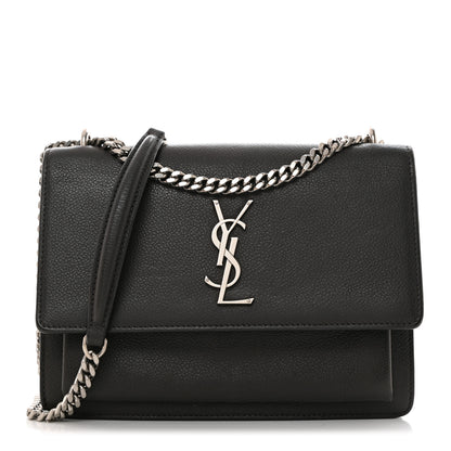 Saint Laurent Grained Calfskin Medium Monogram Sunset Dark Anthracite 1 of 10