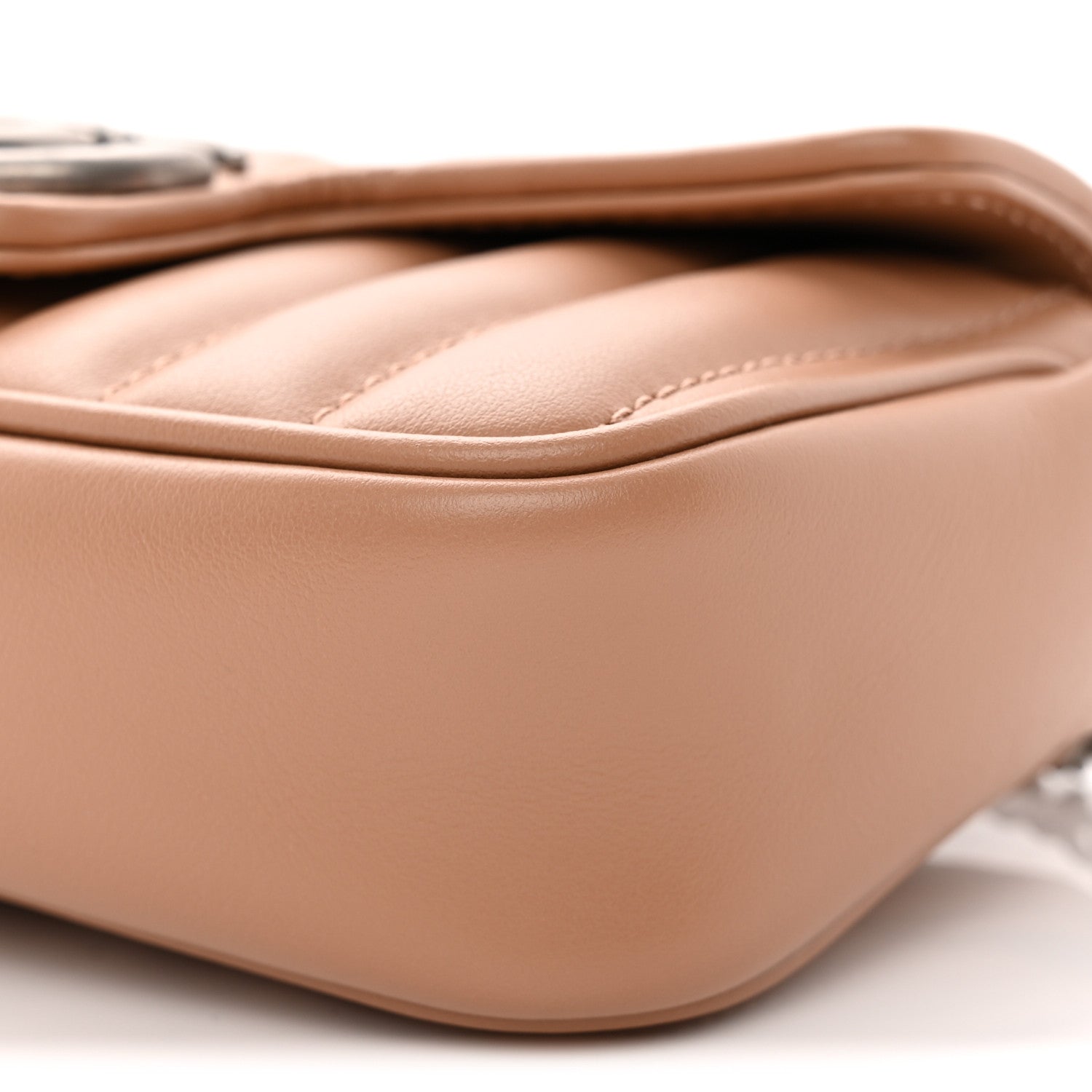 Gucci Calfskin Matelasse Aria Super Mini GG Marmont Shoulder Bag Camelia 10 of 10