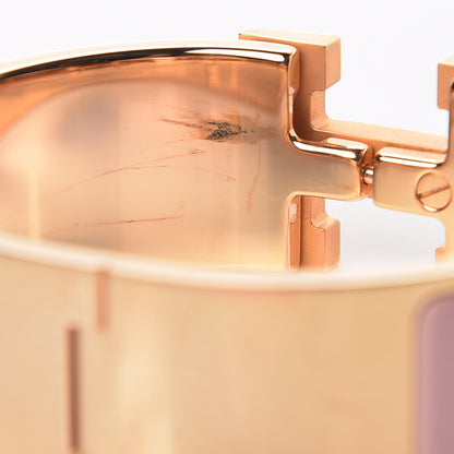 Hermes Enamel Wide Clic Clac H Bracelet PM Rose Nacarat 6 of 7