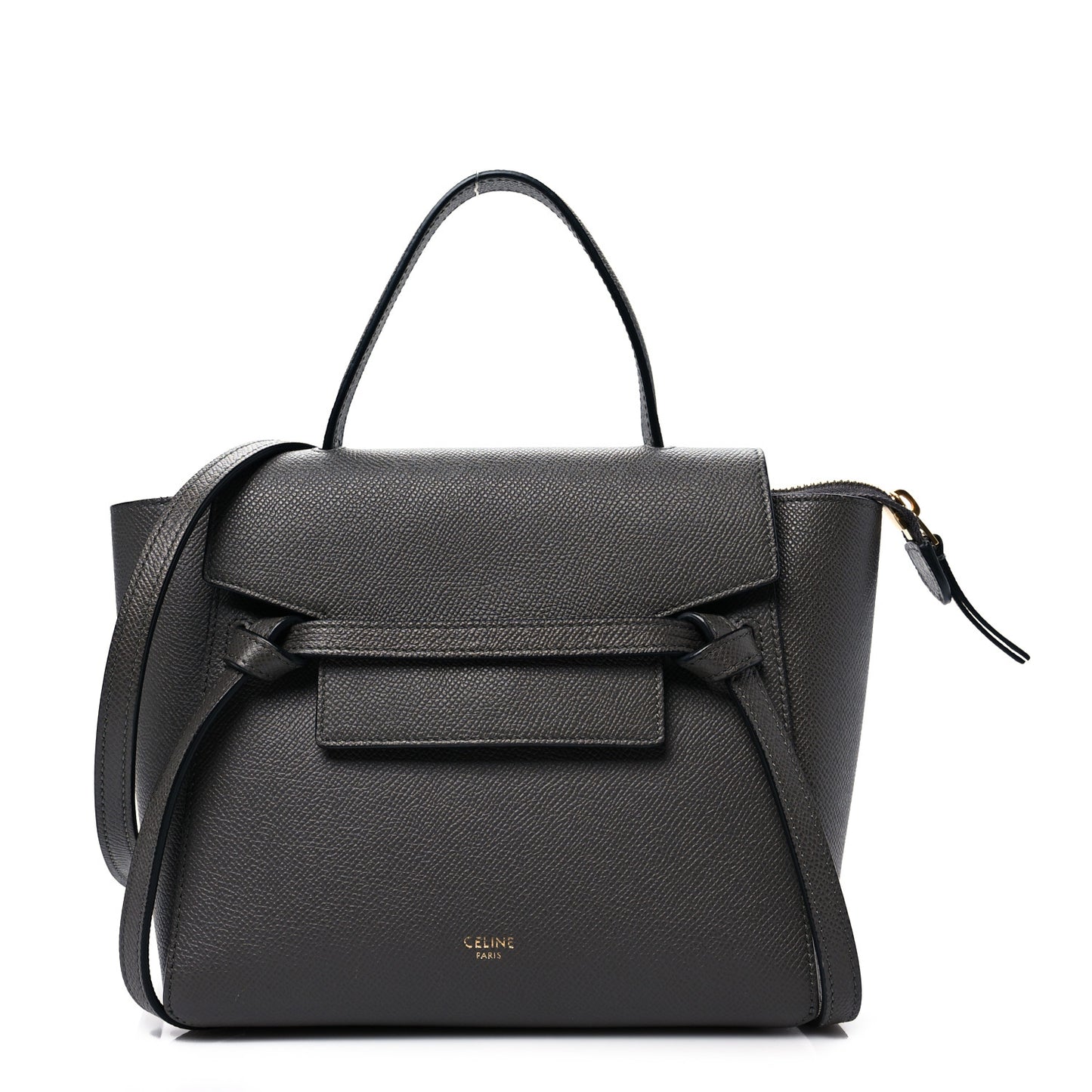 Grained Calfskin Nano Belt Bag Grey
