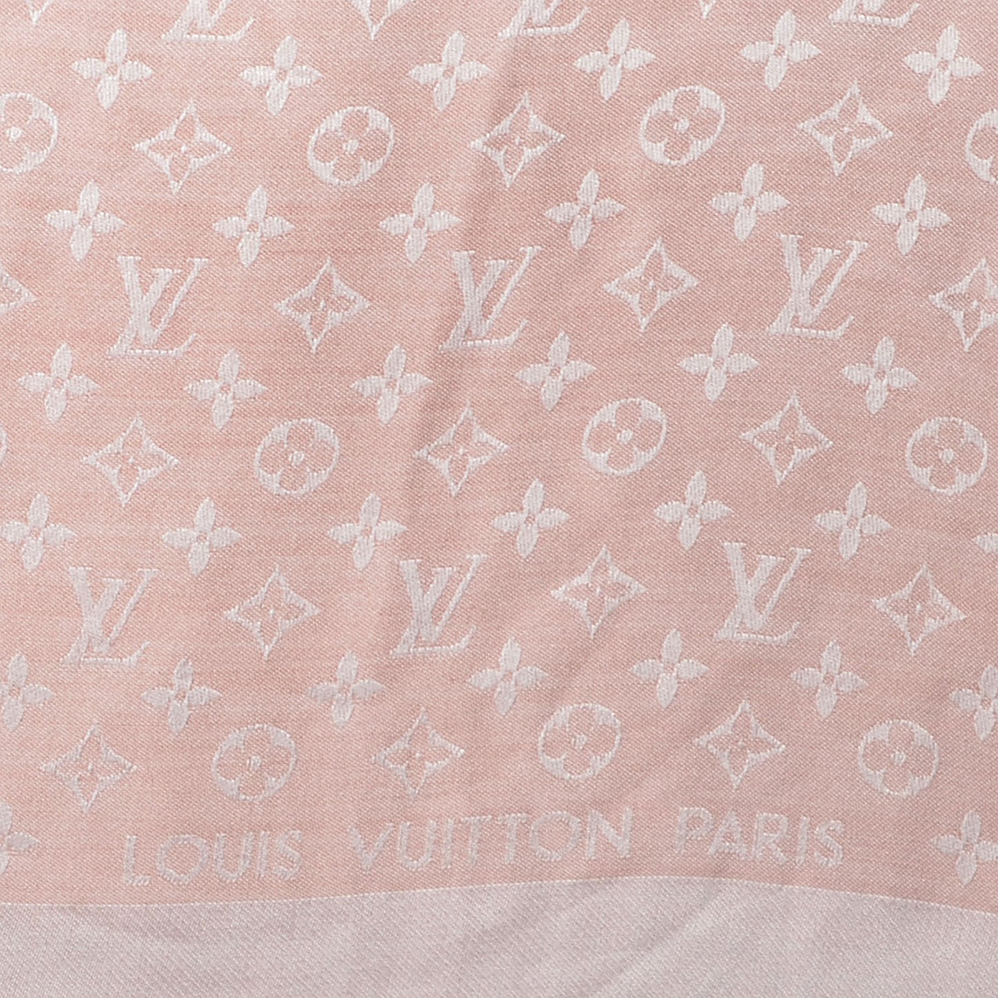 Silk Wool Monogram Denim Shawl Rose
